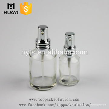 Botella de vidrio cosmética recargable de 60 ml y 30 ml para envases de loción